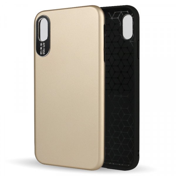 Wholesale iPhone Xs Max Strong Armor Case with Hidden Metal Plate (Gold)
